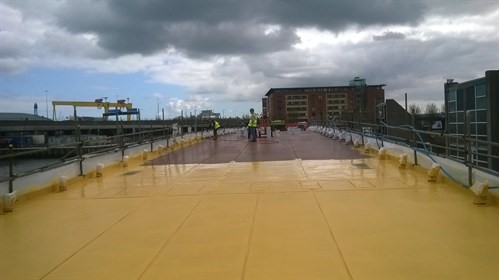 Concrete waterproofing to a new footbridge